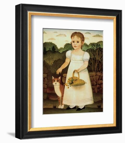 Girl with Cat-Diane Ulmer Pedersen-Framed Art Print