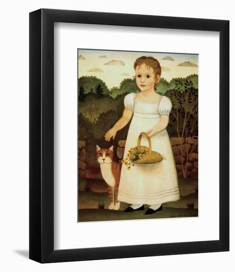 Girl with Cat-Diane Ulmer Pedersen-Framed Art Print