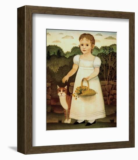 Girl with Cat-Diane Ulmer Pedersen-Framed Art Print