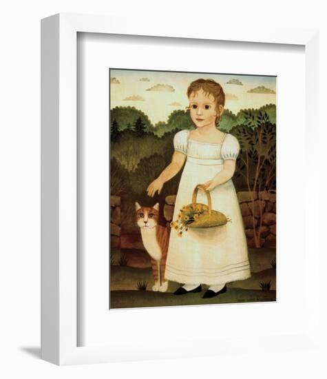 Girl with Cat-Diane Ulmer Pedersen-Framed Art Print