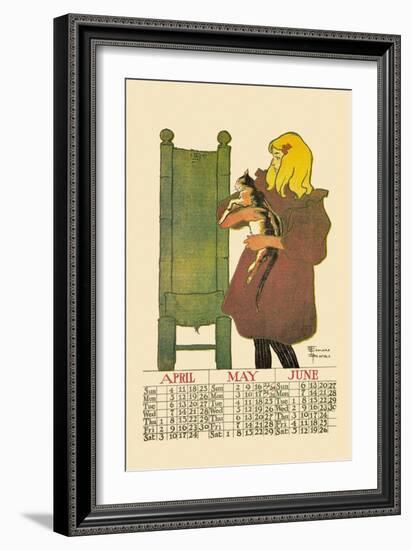 Girl with Cat-Edward Penfield-Framed Art Print