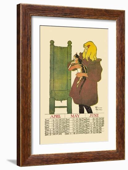 Girl with Cat-Edward Penfield-Framed Art Print