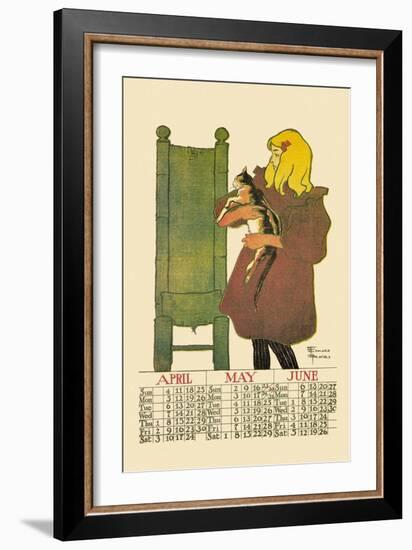 Girl with Cat-Edward Penfield-Framed Art Print