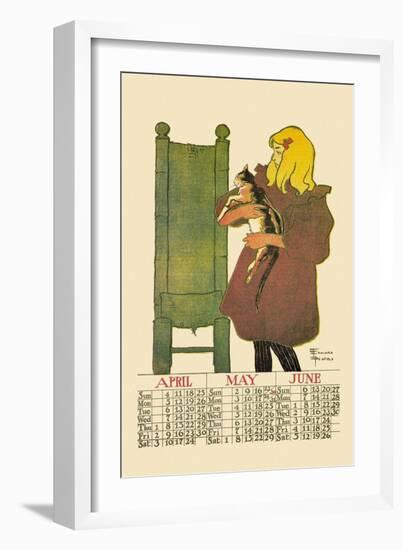 Girl with Cat-Edward Penfield-Framed Art Print