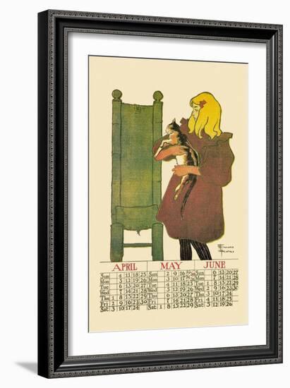 Girl with Cat-Edward Penfield-Framed Art Print