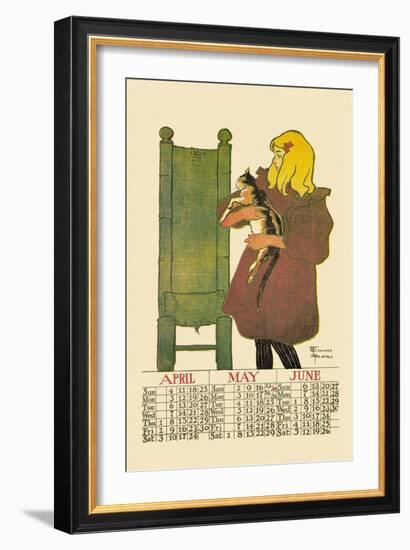 Girl with Cat-Edward Penfield-Framed Art Print