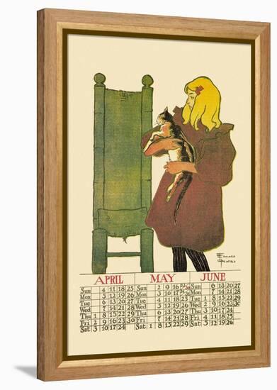 Girl with Cat-Edward Penfield-Framed Stretched Canvas