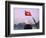 Girl with Conical Hat on a Junk Boat with National Flag and Karst Islands in Halong Bay, Vietnam-Keren Su-Framed Photographic Print