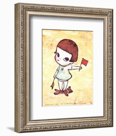 Girl with Direction Indicator Flags, c.1996-Yoshitomo Nara-Framed Art Print