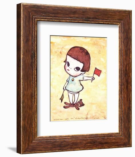 Girl with Direction Indicator Flags, c.1996-Yoshitomo Nara-Framed Art Print