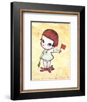 Girl with Direction Indicator Flags, c.1996-Yoshitomo Nara-Framed Art Print