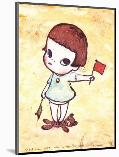 Girl with Direction Indicator Flags, c.1996-Yoshitomo Nara-Mounted Art Print