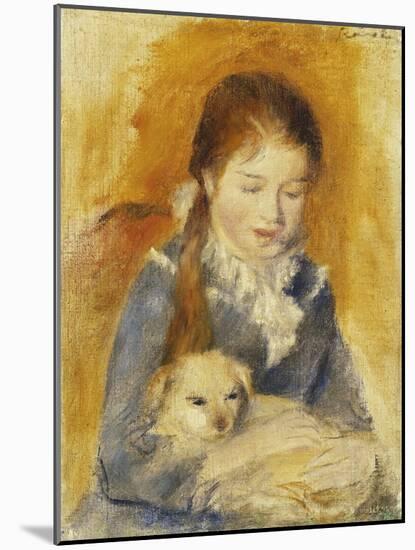 Girl with Dog-Pierre-Auguste Renoir-Mounted Giclee Print