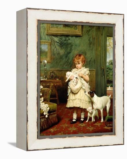 Girl with Dogs, 1893-Charles Burton Barber-Framed Premier Image Canvas