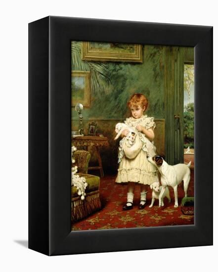 Girl with Dogs, 1893-Charles Burton Barber-Framed Premier Image Canvas