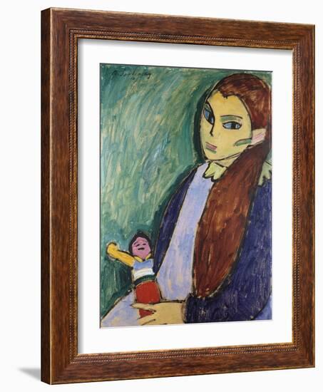 Girl with Doll, 1910-Alexej Von Jawlensky-Framed Giclee Print