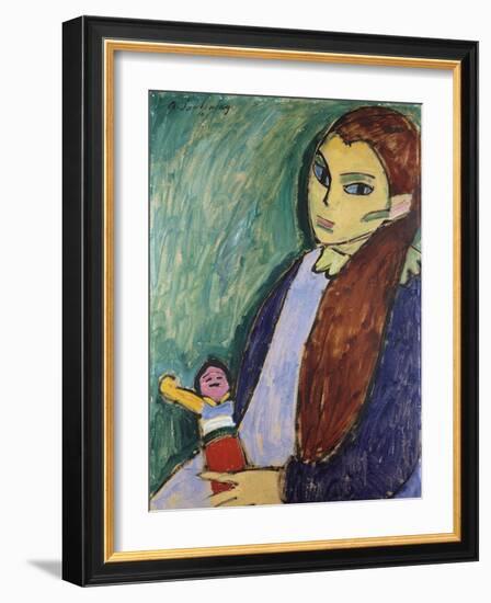 Girl with Doll, 1910-Alexej Von Jawlensky-Framed Giclee Print