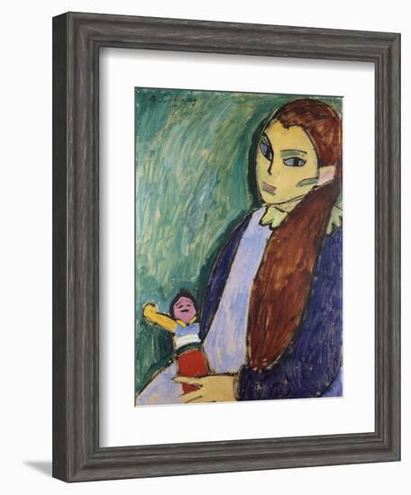 Girl with Doll, 1910-Alexej Von Jawlensky-Framed Giclee Print