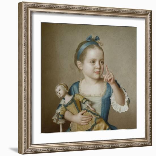 Girl with Doll-Jean-Etienne Liotard-Framed Giclee Print