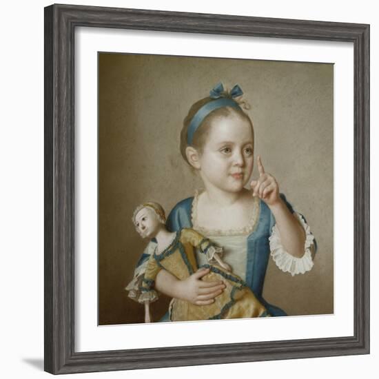 Girl with Doll-Jean-Etienne Liotard-Framed Giclee Print