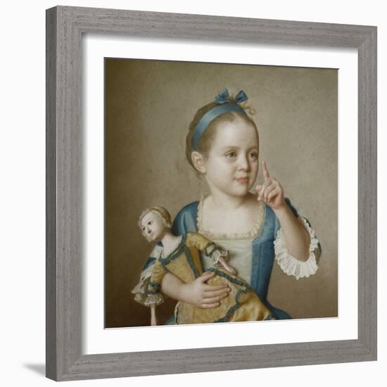 Girl with Doll-Jean-Etienne Liotard-Framed Giclee Print