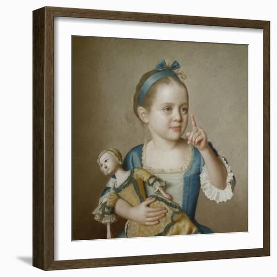 Girl with Doll-Jean-Etienne Liotard-Framed Giclee Print