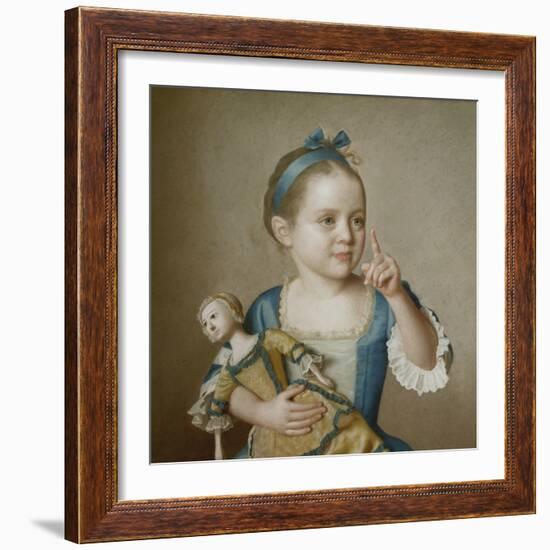 Girl with Doll-Jean-Etienne Liotard-Framed Giclee Print