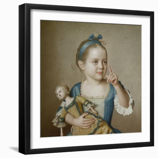 Girl with Doll-Jean-Etienne Liotard-Framed Giclee Print