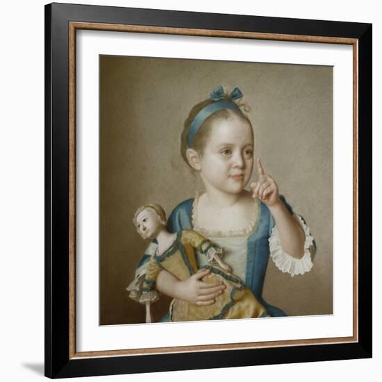 Girl with Doll-Jean-Etienne Liotard-Framed Giclee Print