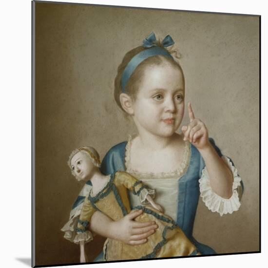 Girl with Doll-Jean-Etienne Liotard-Mounted Giclee Print