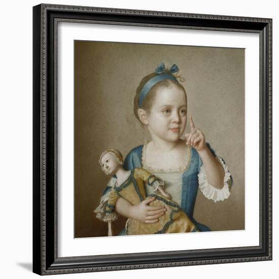 Girl with Doll-Jean-Etienne Liotard-Framed Giclee Print