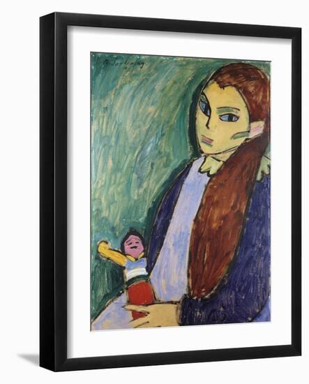 Girl with Doll-Alexej Von Jawlensky-Framed Giclee Print