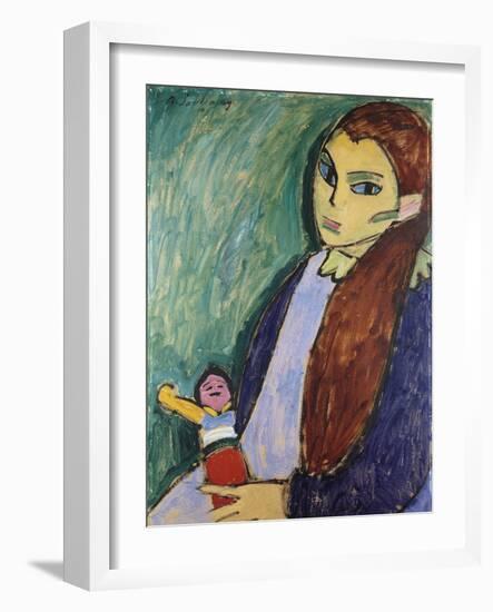 Girl with Doll-Alexej Von Jawlensky-Framed Giclee Print