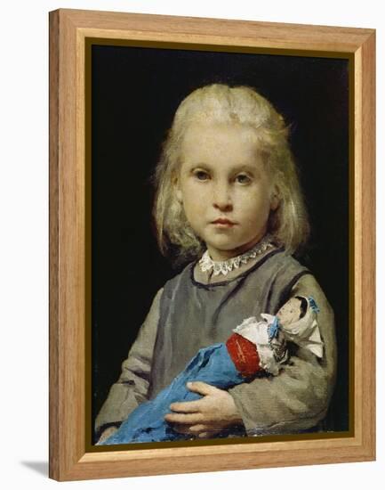 Girl with Doll-Albert Anker-Framed Premier Image Canvas