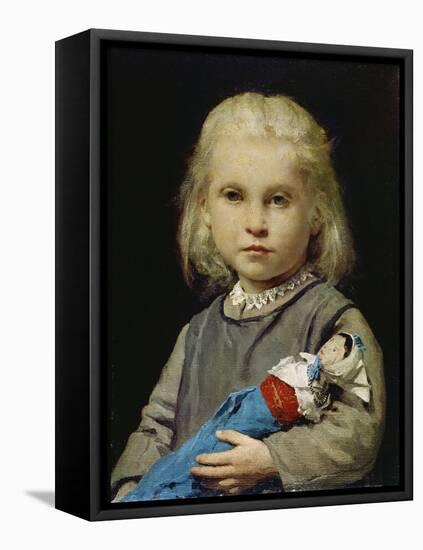 Girl with Doll-Albert Anker-Framed Premier Image Canvas