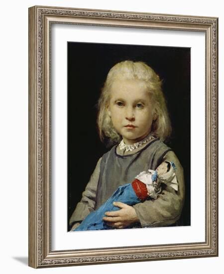 Girl with Doll-Albert Anker-Framed Giclee Print