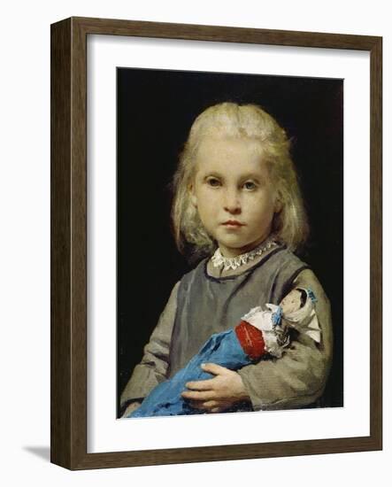 Girl with Doll-Albert Anker-Framed Giclee Print