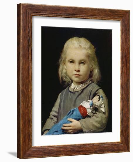 Girl with Doll-Albert Anker-Framed Giclee Print