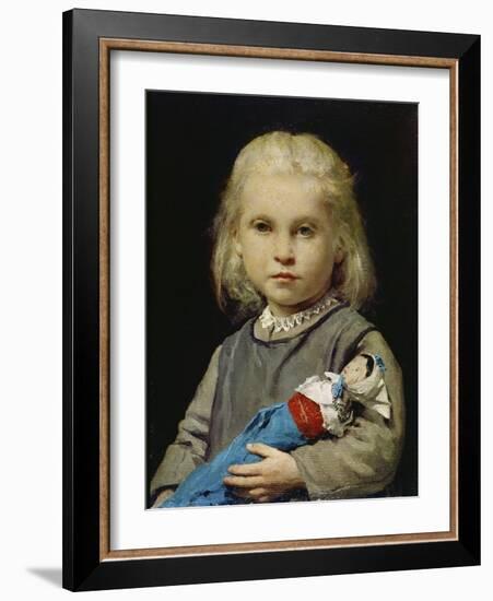 Girl with Doll-Albert Anker-Framed Giclee Print