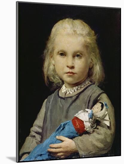 Girl with Doll-Albert Anker-Mounted Giclee Print