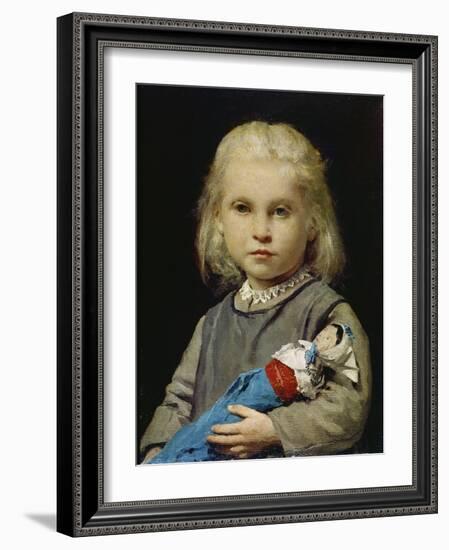 Girl with Doll-Albert Anker-Framed Giclee Print