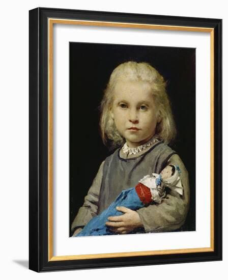 Girl with Doll-Albert Anker-Framed Giclee Print