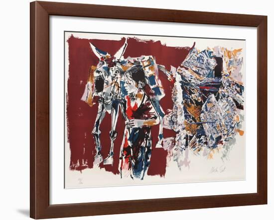 Girl with Donkey from People in Israel-Moshe Gat-Framed Limited Edition