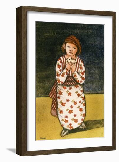 Girl with Dove, 1986-Gillian Lawson-Framed Giclee Print