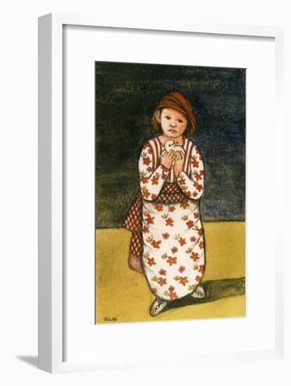 Girl with Dove, 1986-Gillian Lawson-Framed Giclee Print