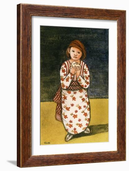 Girl with Dove, 1986-Gillian Lawson-Framed Giclee Print