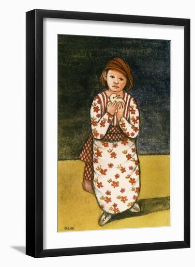 Girl with Dove, 1986-Gillian Lawson-Framed Giclee Print