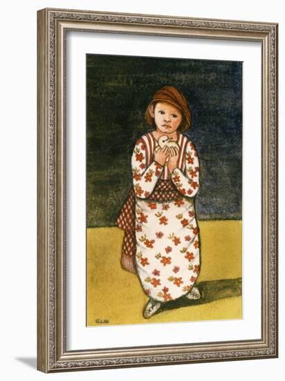 Girl with Dove, 1986-Gillian Lawson-Framed Premium Giclee Print