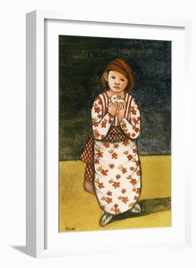 Girl with Dove, 1986-Gillian Lawson-Framed Premium Giclee Print