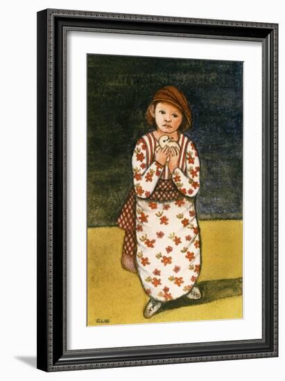Girl with Dove, 1986-Gillian Lawson-Framed Premium Giclee Print
